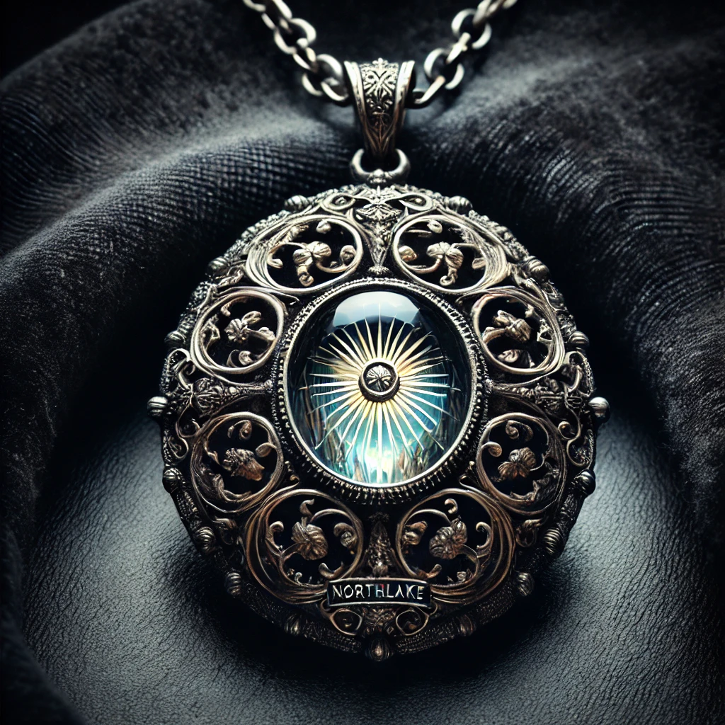 Engraved silver pendant